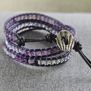 046 New Handmade Gemstones Wrap Bracelet